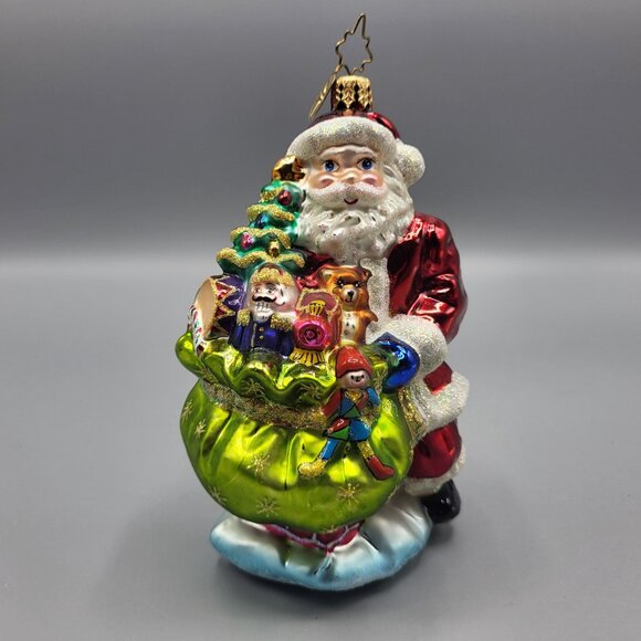 Christopher Radko Santa Claus Christmas Tree Ornament Glass Blown Chimney Scene - Picture 11 of 16